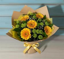 Букет цветов из:  Герберы и Хризантемы #REPLACE_PRED# Кабожа