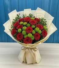 Букет цветов из:  Розы и Хризантемы в Кабожа