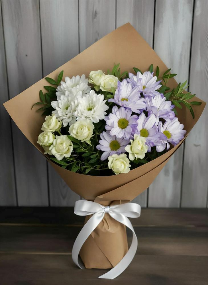 Букет цветов из: Хризантемы и Розы в Кабожа