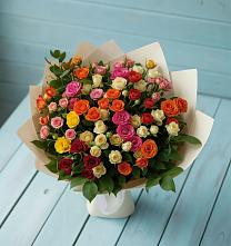 Букет Микс из разноцветных кустовых роз #REPLACE_PRED# Кабожа